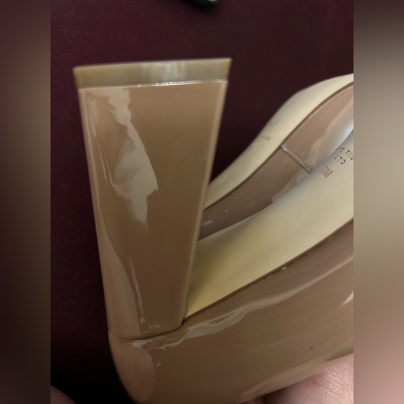 Marc Fisher LTD Elegant Nude Patent Yalina  Block Heels size 11M NWOT - Picture 9 of 14